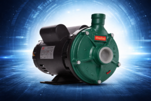 Bomba centrífuga monoestágio Thebe TH-16, 0,5 CV, 220V, corpo metálico azul, indicada para aplicações industriais.
